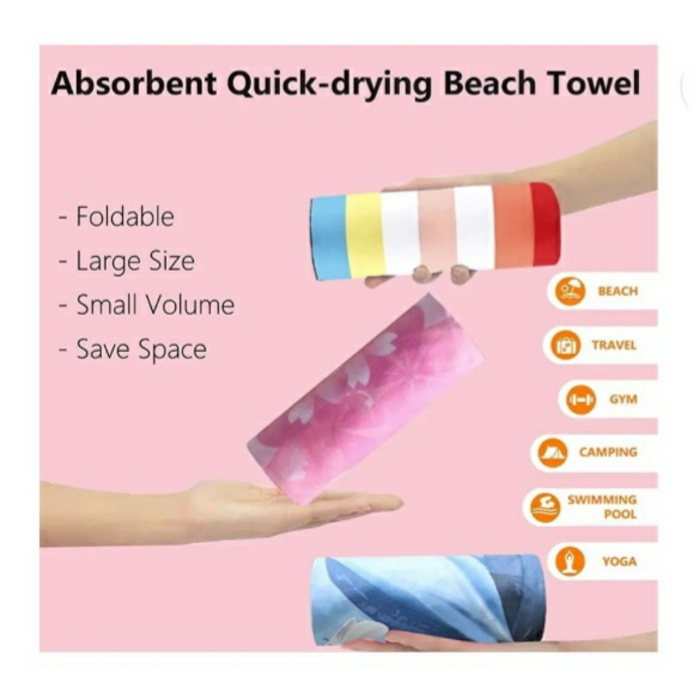 ● NWT Watermelon Microfiber Pool Sandproof Beach Towel - Picture 6 of 12